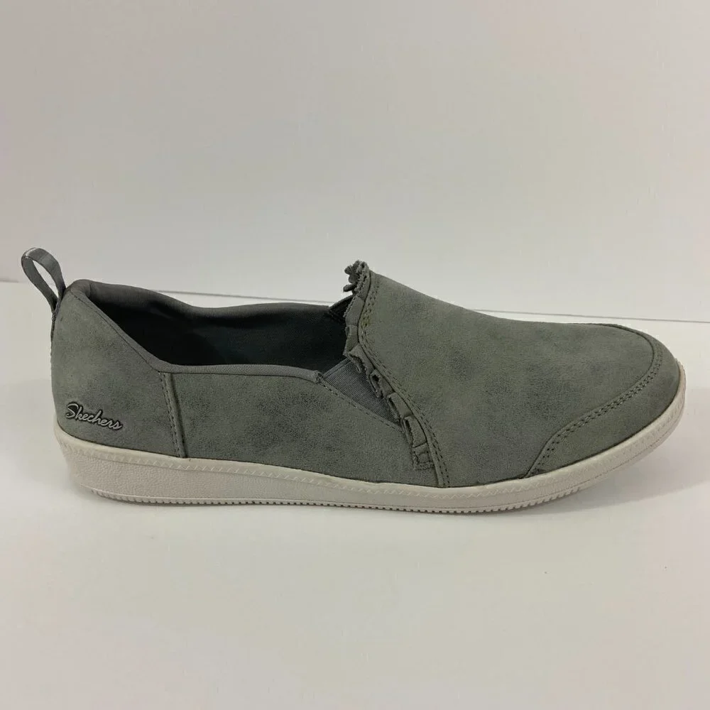 Skechers Women's Slip-on Classic Fit Shoes Air Cooled Memory Foam Grey Size 9